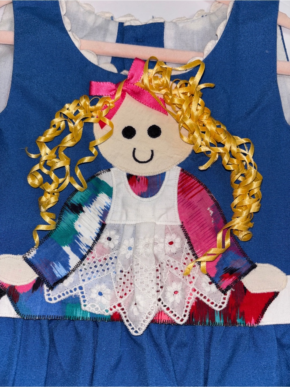 Vintage Chocolate Soup Rag Doll Dress Girls Size 4 Blue Back to School‎ Boutique